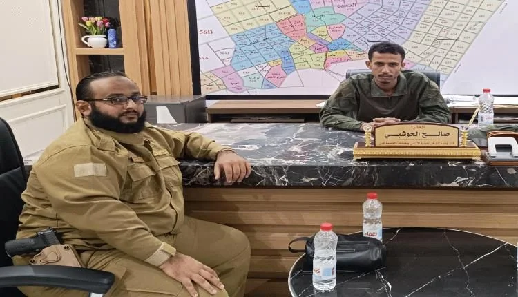 تنسيق ميداني بين شرطة بئر فضل وكتيبة حماية الأراضي لتحديد الصلاحيات وفض نزاعات العقارات في عدن